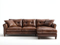 Divano angolare-pelle-286x187x88 cm-marrone-classico contemporaneo