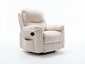 Poltrona reclinabile - velluto a coste - 90x86x102 cm - crema - stile morbido