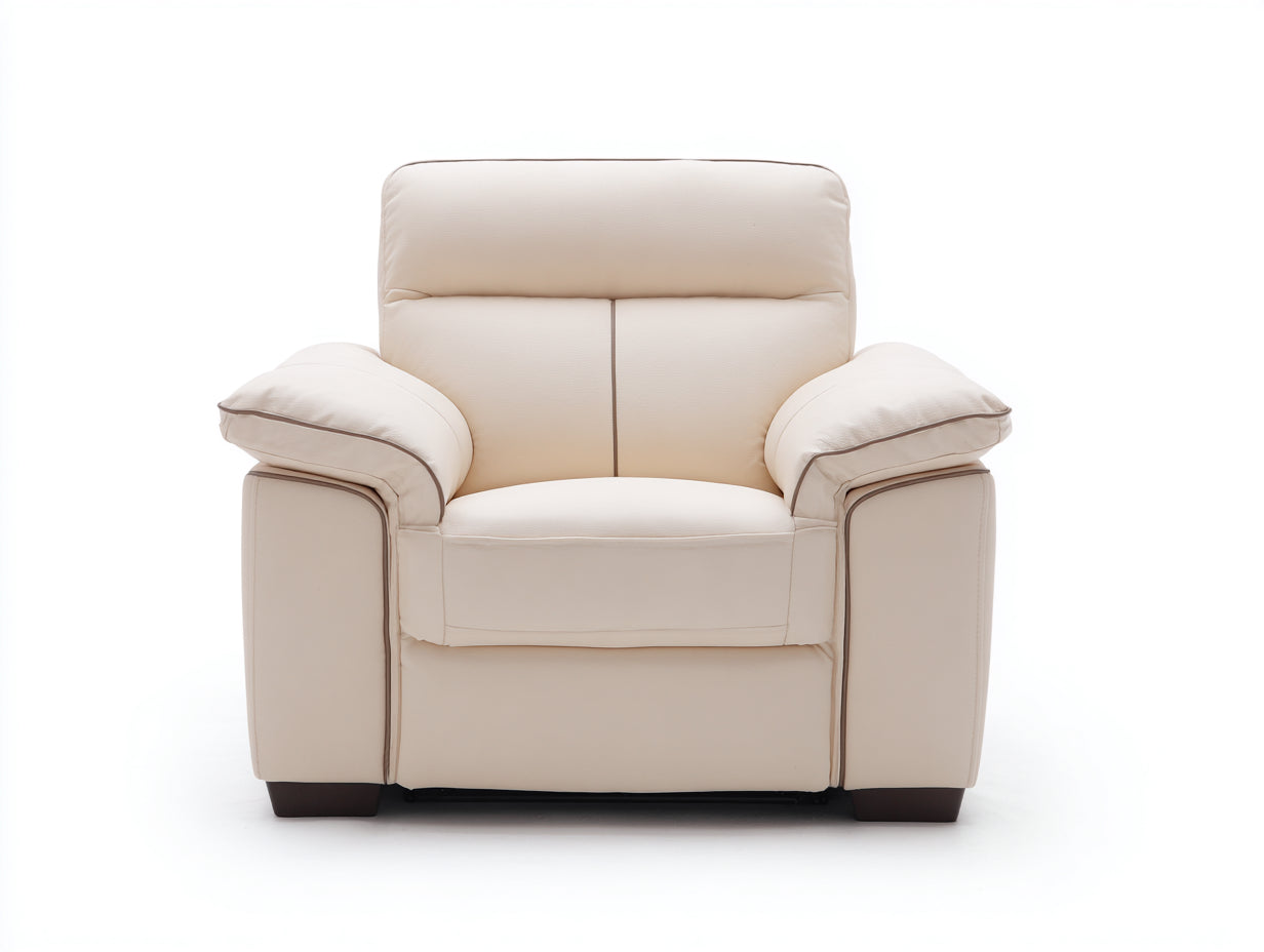 Poltrona reclinabile - similpelle - 93x89x101 cm - crema - stile classico