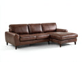 Divano angolare-pelle-273x181x84 cm-marrone-scandinavo contemporaneo
