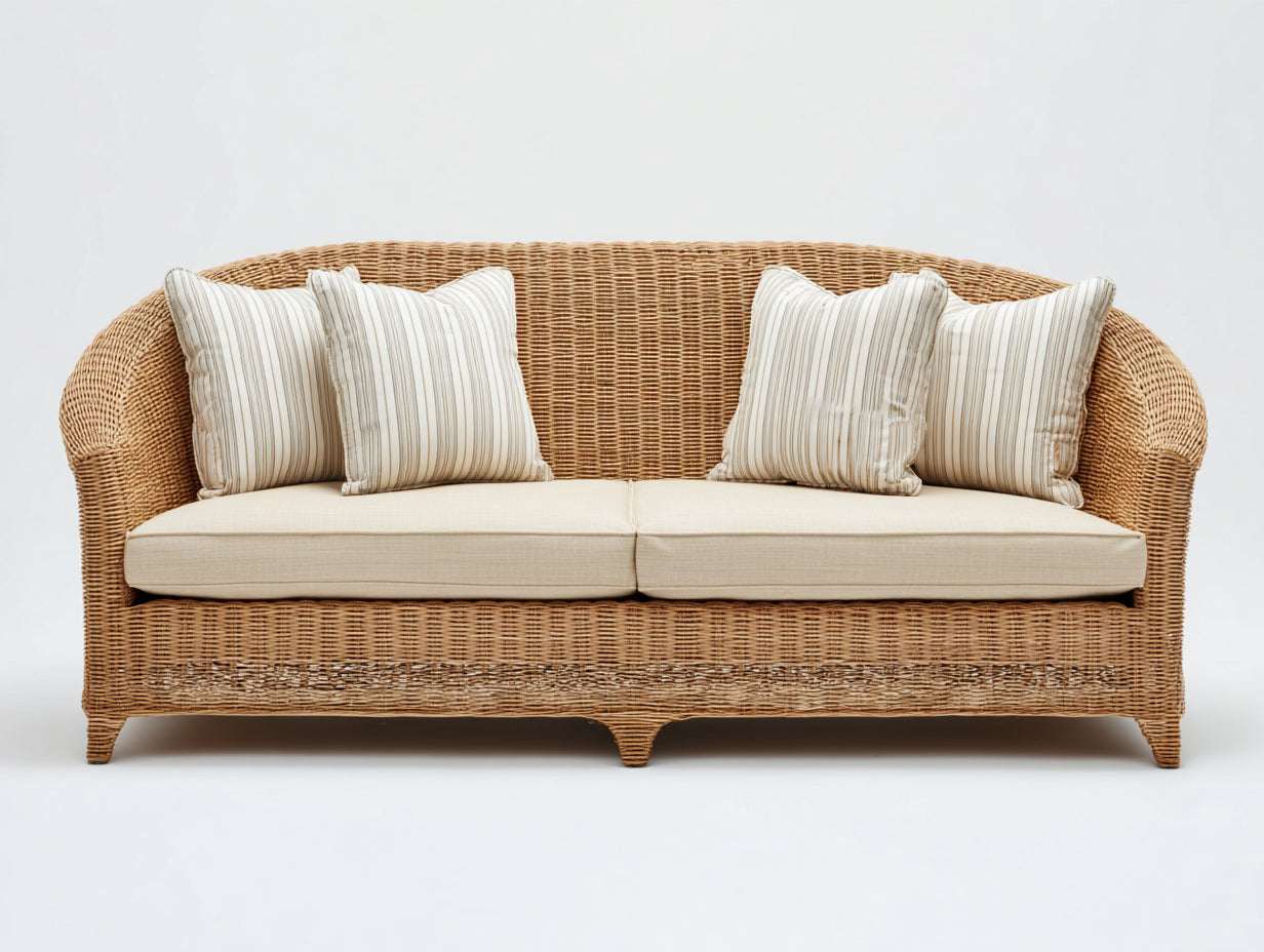 Divani da esterno-Rattan sintetico-tessuto-185x86x82 cm-Naturale-Beige-Stile classico elegante