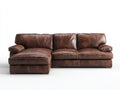Divano angolare-pelle-279x184x86 cm-marrone-rustico moderno