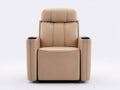 Poltrona reclinabile - similpelle - 102x96x111 cm - beige chiaro - stile elegante