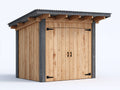 Casetta da giardino - Legno - 238x198x226 cm - Legno naturale-Grigio antracite - Rustico