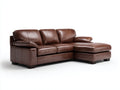 Divano angolare-pelle-276x182x88 cm-marrone-contemporaneo accogliente
