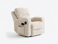 Poltrona reclinabile - velluto a coste - 92x88x104 cm - crema - stile accogliente