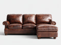 Divano angolare-pelle-268x176x90 cm-marrone-classico senza tempo