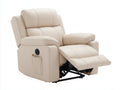 Poltrona reclinabile - similpelle - 107x100x116 cm - beige chiaro - stile comfort premium