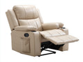 Poltrona reclinabile - similpelle - 104x98x113 cm - beige chiaro - stile funzionale