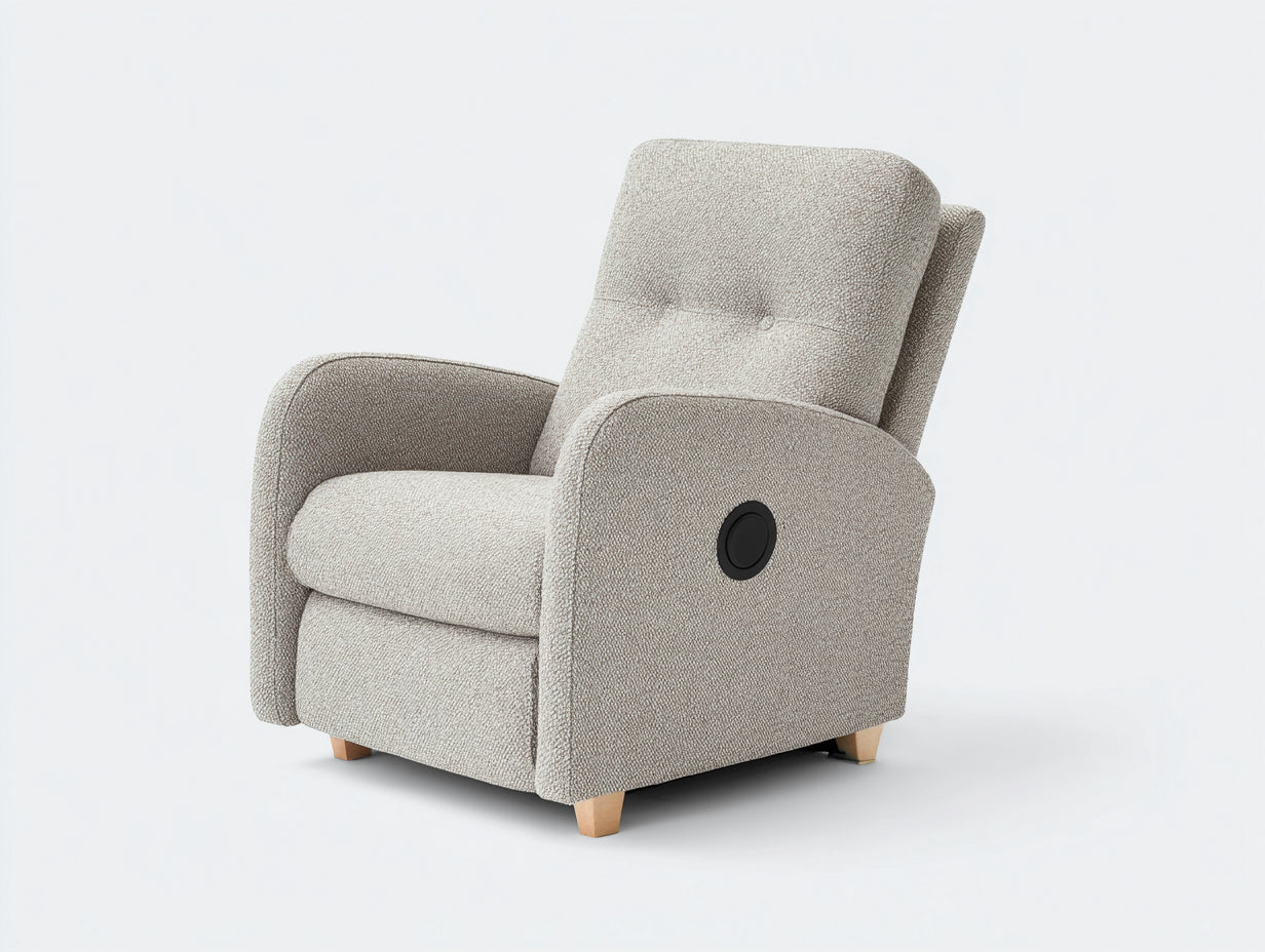 Poltrona reclinabile - tessuto - 86x84x101 cm - beige chiaro - stile minimalista