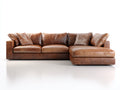 Divano angolare-pelle-294x184x83 cm-marrone-moderno elegante