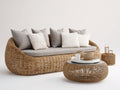 Divani da esterno-Rattan sintetico-tessuto-228x92x80 cm-Naturale-Grigio chiaro-Stile organico moderno