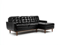 Divano angolare-pelle-258x170x80 cm-nero-mid century moderno