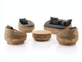 Divani da esterno-Rattan sintetico-legno-tessuto-195x88x76 cm-Naturale-Antracite-Stile organico