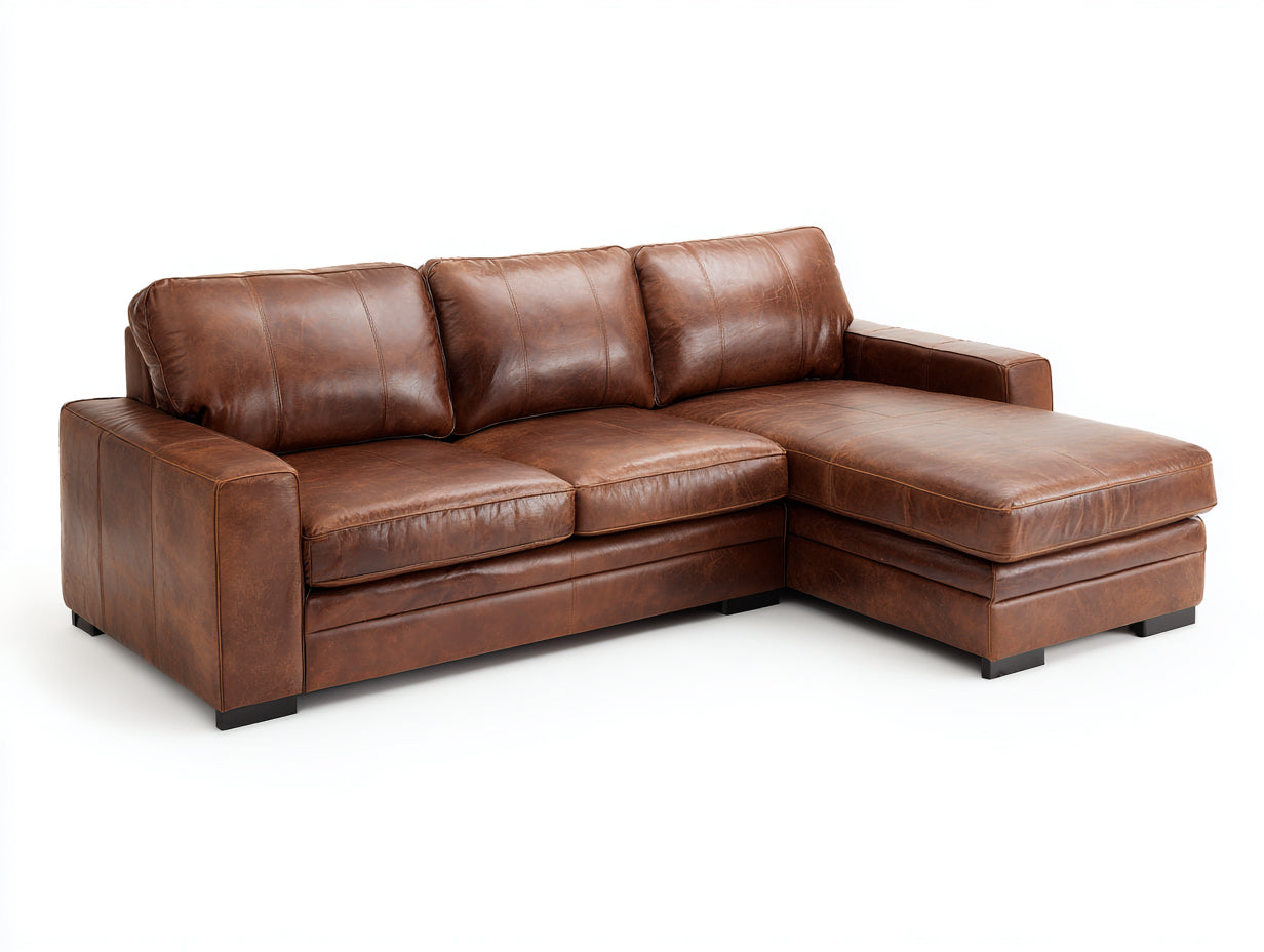 Divano angolare-pelle-282x186x86 cm-marrone-contemporaneo urbano
