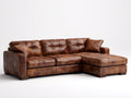 Divano angolare-pelle-278x188x84 cm-marrone-vintage