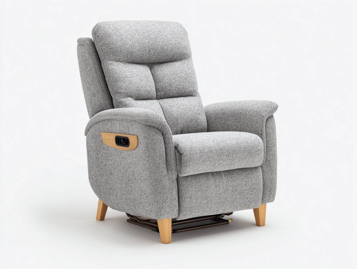 Poltrona reclinabile - tessuto - 91x88x107 cm - grigio chiaro - stile nordico