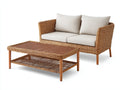 Divani da esterno-Rattan sintetico-legno-tessuto-172x84x82 cm-Naturale-Beige-Stile contemporaneo
