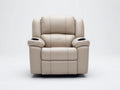 Poltrona reclinabile - similpelle - 99x93x107 cm - beige chiaro - stile moderno