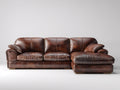 Divano angolare-pelle-284x189x88 cm-marrone-vintage contemporaneo