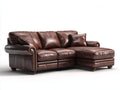 Divano angolare-pelle-293x193x91 cm-marrone-lusso classico