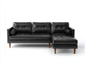 Divano angolare-pelle-264x174x82 cm-nero-mid century contemporaneo